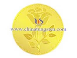 moneda de oro de tungsteno